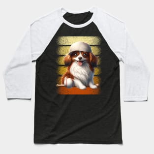 Game Day with the Cheerful Nederlandse Kooikerhondje. Baseball T-Shirt